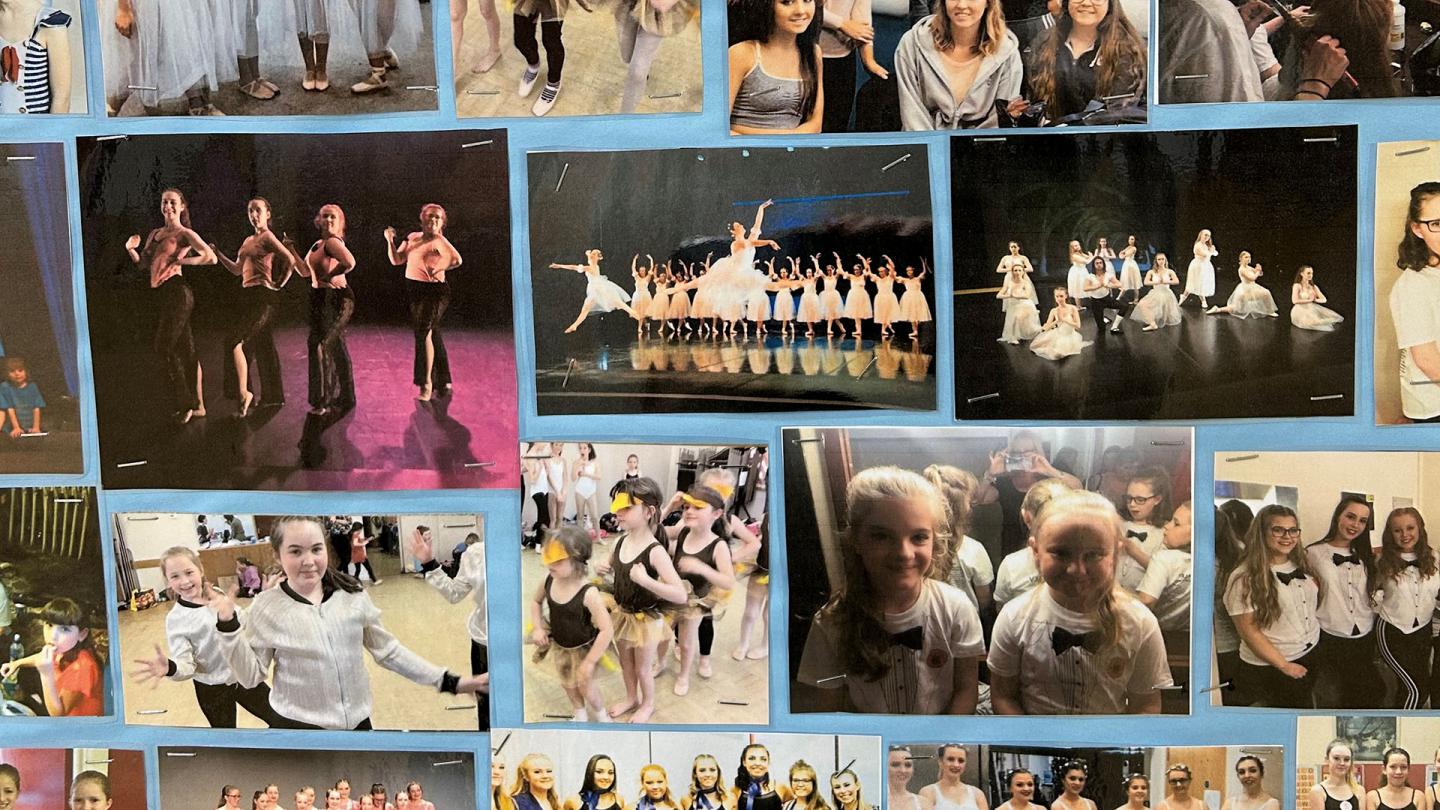 a photo of a collage of students dancing and performing over the years