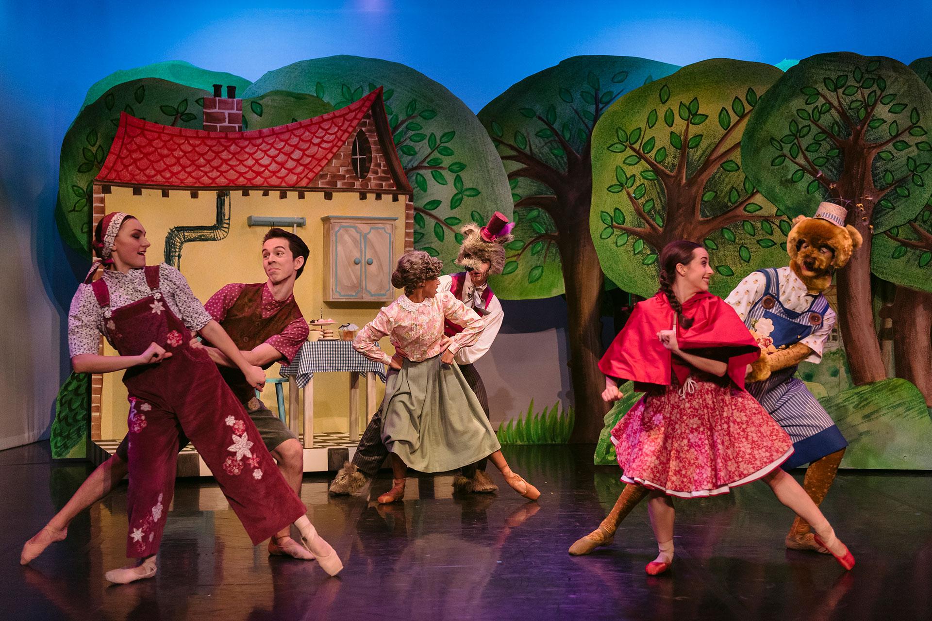 Everyone dances happily together