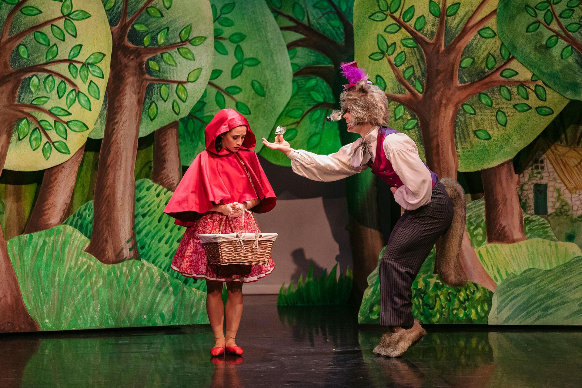 Wolf is very hungry so when he sees Little Red's basket of goodies he tries a trade