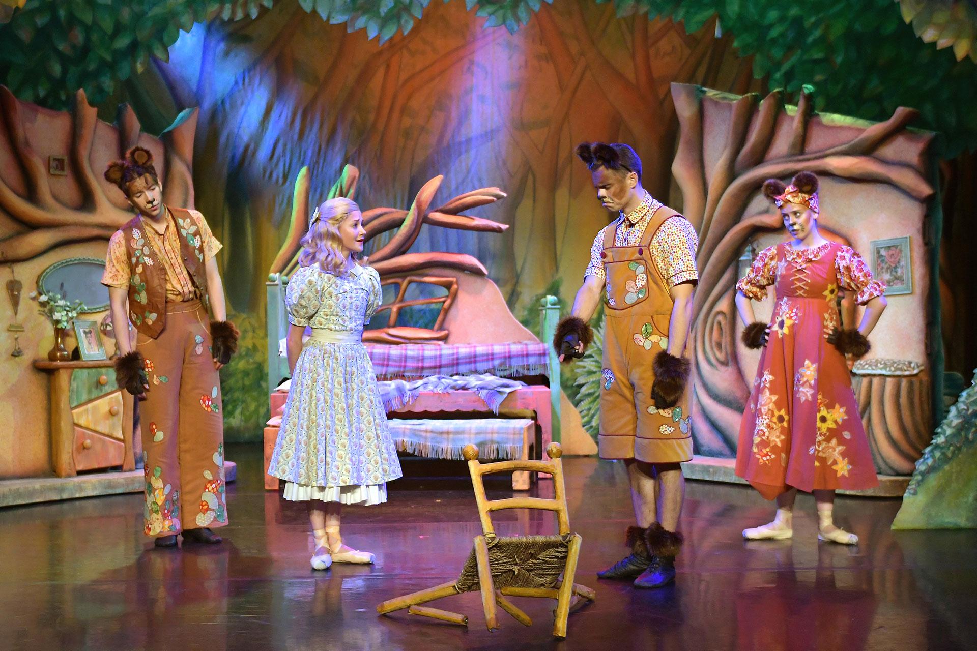 Baby Bear is upset when he finds his chair broken