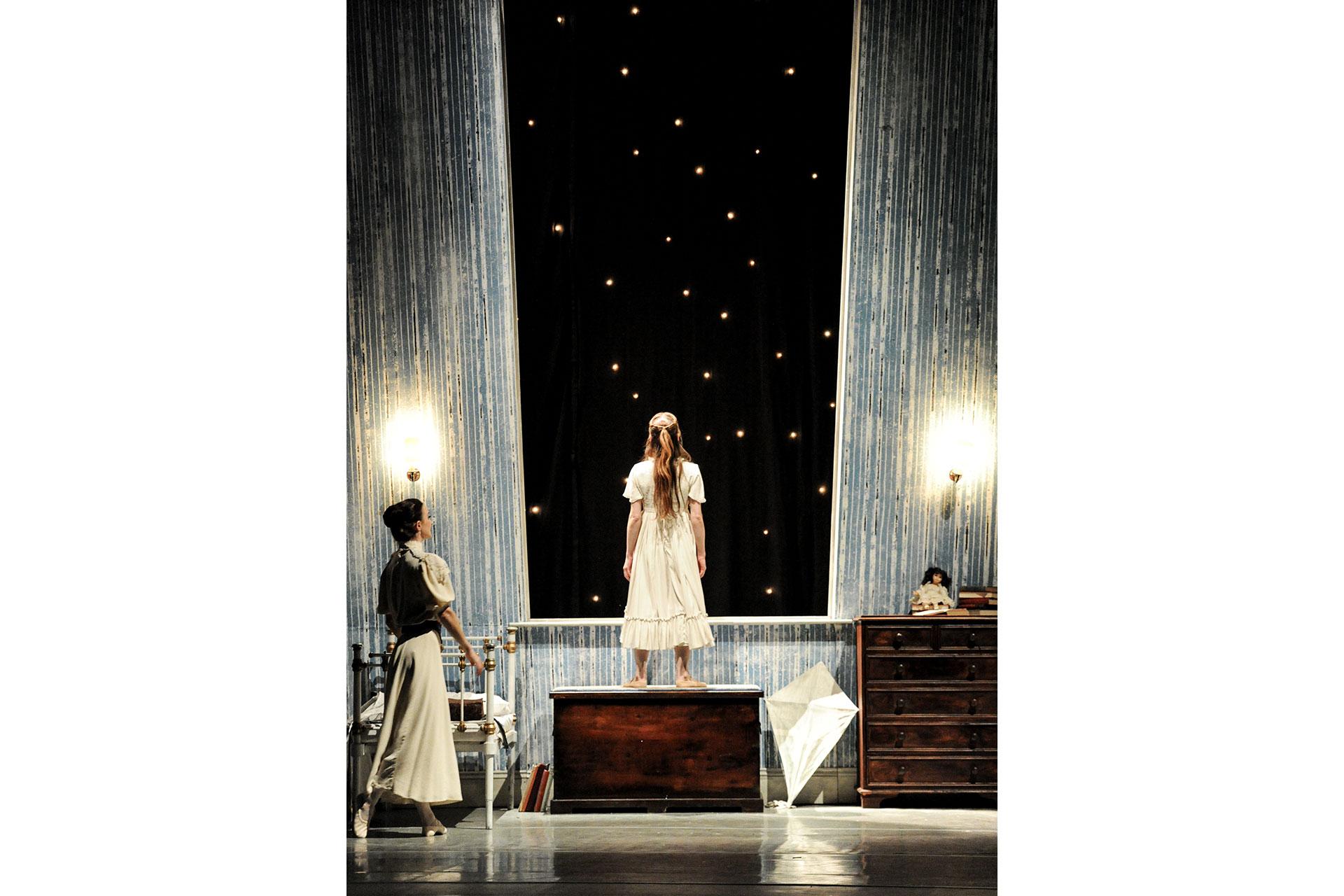 Wendy looks into the night hoping to catch a glimpse of her new friend, Peter