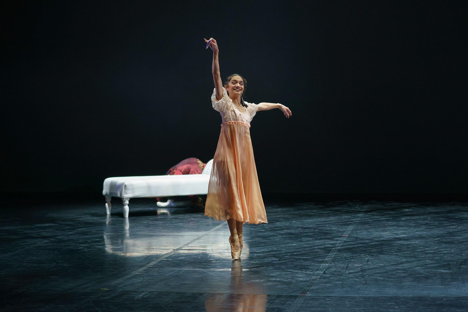 Rachael Gillespie as Cecile de Volanges in Dangerous Liaisons. Photo Emma Kauldhar