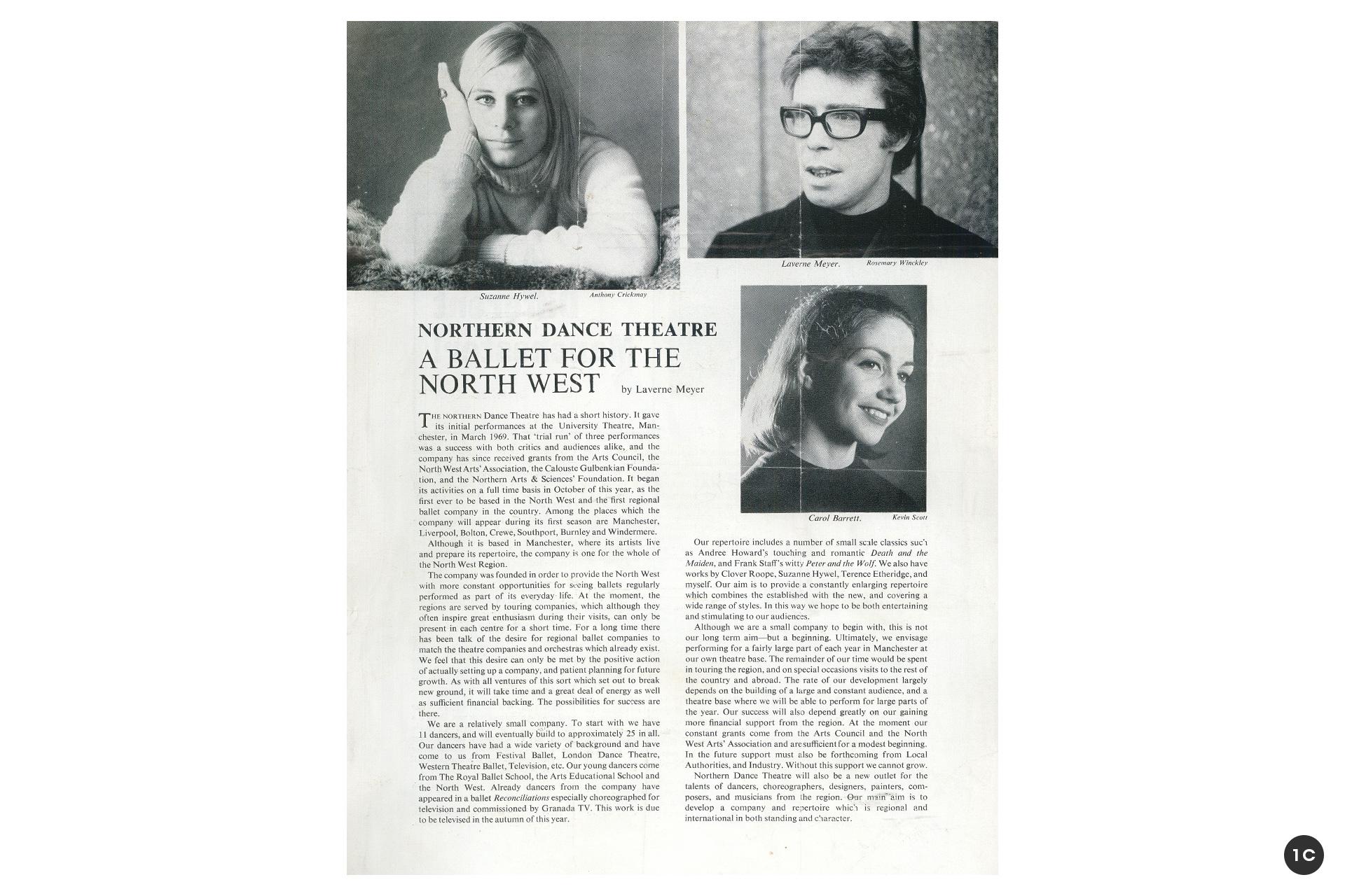 Archive snapshot of an article from 1969 entitled Northern Dance Theatre, A ballet for the north west
