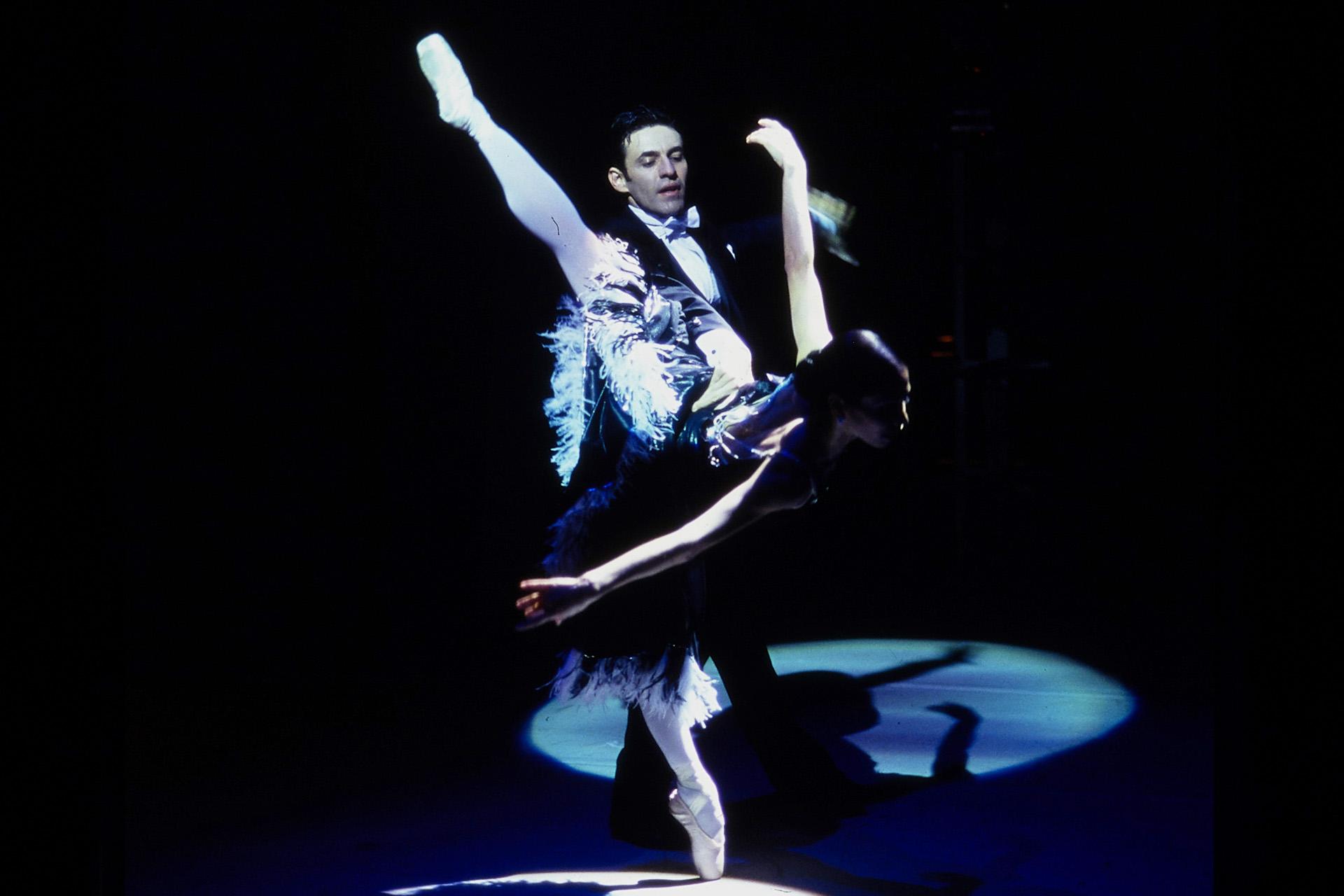 A photo of Northern Ballet dancer Daniel de Andrade with partner in David Nixon OBE's I Got Rhythm, 2002.